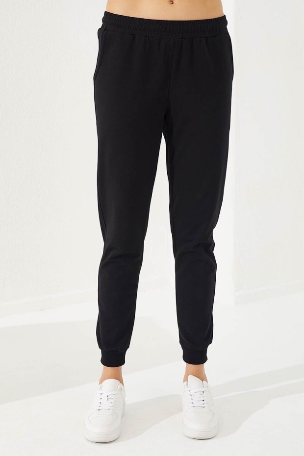 Women's Hooded Jogger Mint Green-Black Tracksuit - 95260
