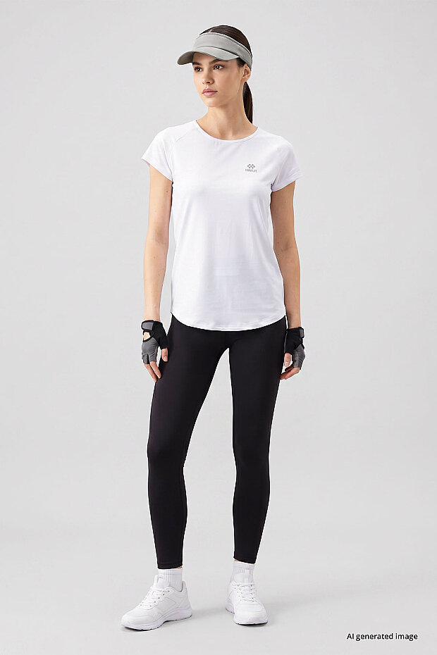 Tommy Life Round Neck Criss Cross Back White Women's T-Shirt - 3