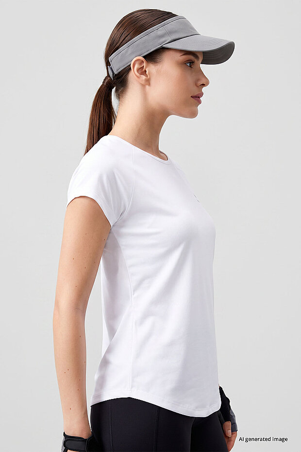Tommy Life Round Neck Criss Cross Back White Women's T-Shirt - 5