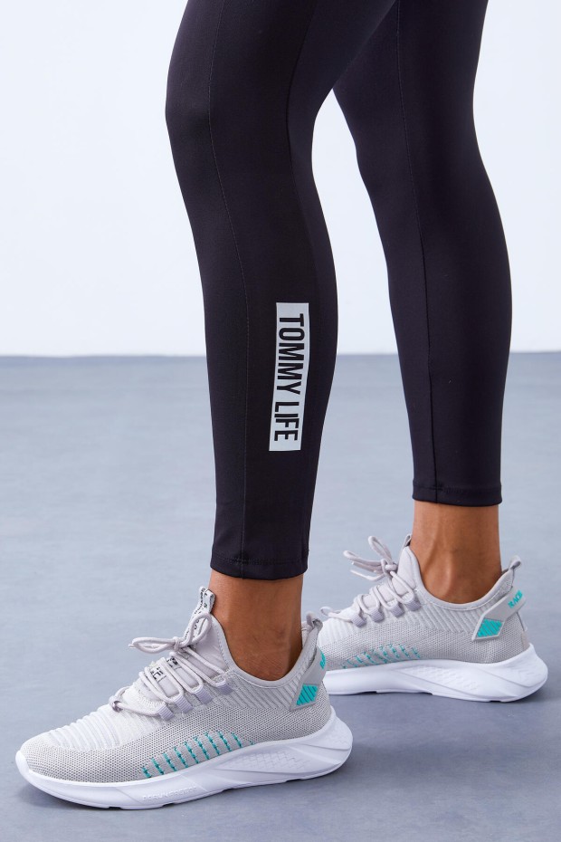 Tommy Life High Waist Micro Scuba Sports Black Women's Tights