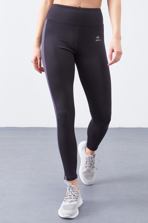 Tommy Life High Waist Micro Scuba Sports Black-Anthracite Women's Tights