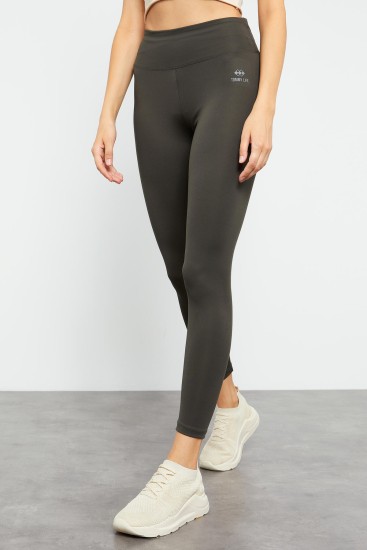 Tommy Life High Waist Classic Micro Sports Khaki Women's Tights - TOMMYLIFE (1)