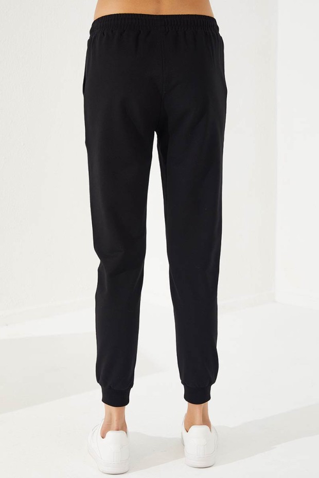 Hooded Cuffed Black-Gold Women's Tracksuit