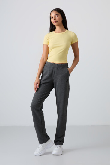 Tommy Life Straight Leg Anthracite-Melange Women's Tracksuit Bottom 