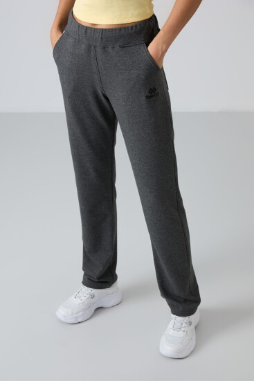 Tommy Life Straight Leg Anthracite-Melange Women's Tracksuit Bottom - TOMMYLIFE (1)