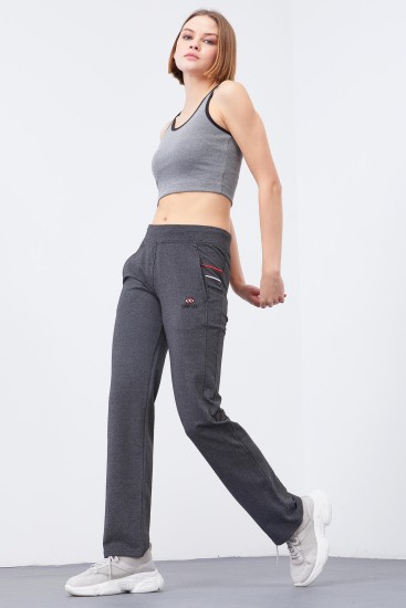 Tommy Life Three Stripe Anthracite-Melange Women's Tracksuit Bottom 
