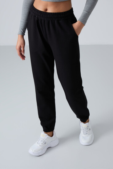 Cuffed Black Women's Tracksuit Bottom - TOMMYLIFE (1)