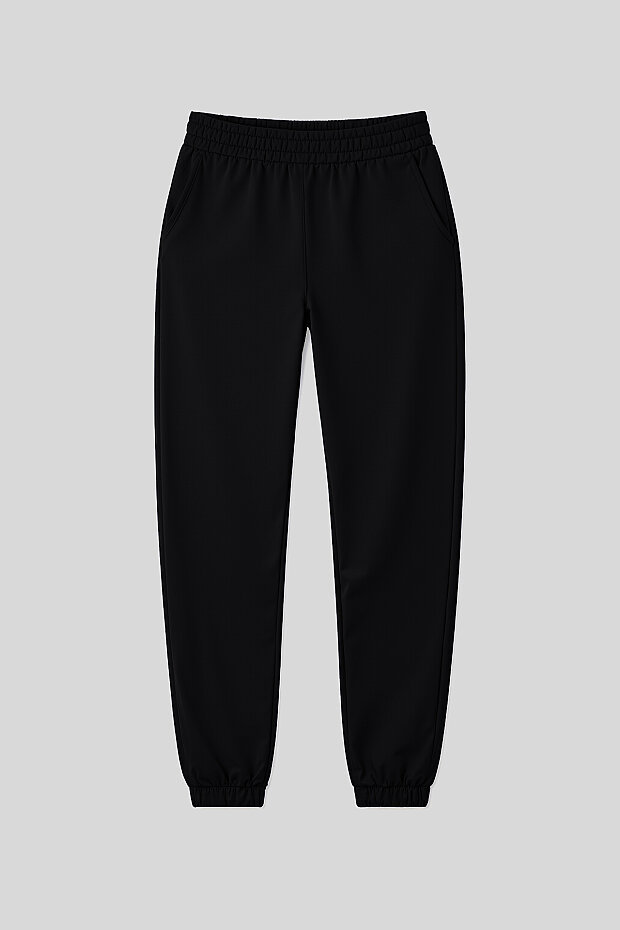 Cuffed Black Women's Tracksuit Bottom - 1