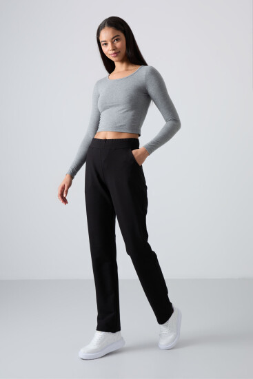 Tommy Life Straight Leg Black Women's Tracksuit Bottom 