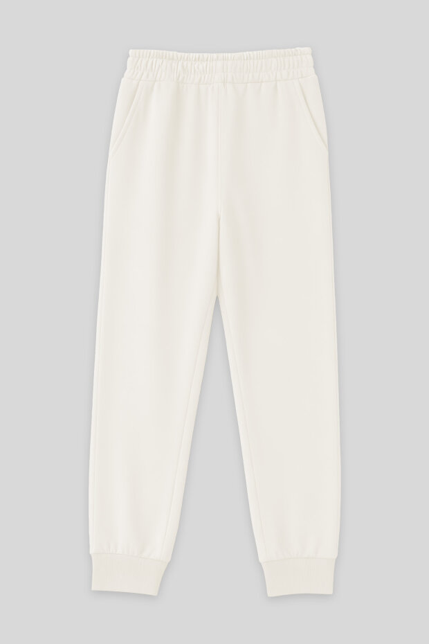 Tommy Life Classic Cuffed Ecru Women's Tracksuit Bottom - 2