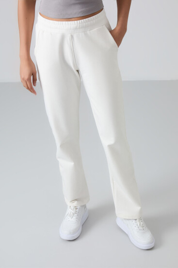 Straight Leg Ecru Women's Tracksuit Bottom 