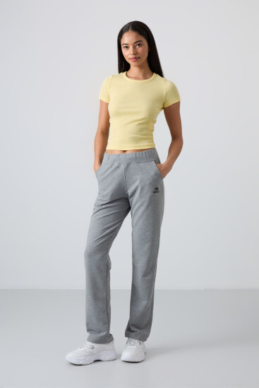 Tommy Life Straight Leg Grey-Melange Women's Tracksuit Bottom 