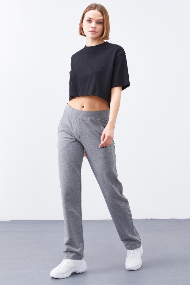 Tommy Life Three Stripe Grey-Melange Women's Tracksuit Bottom