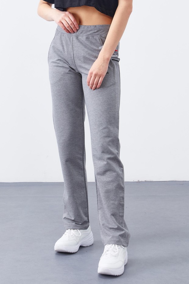 Tommy Life Three Stripe Grey-Melange Women's Tracksuit Bottom