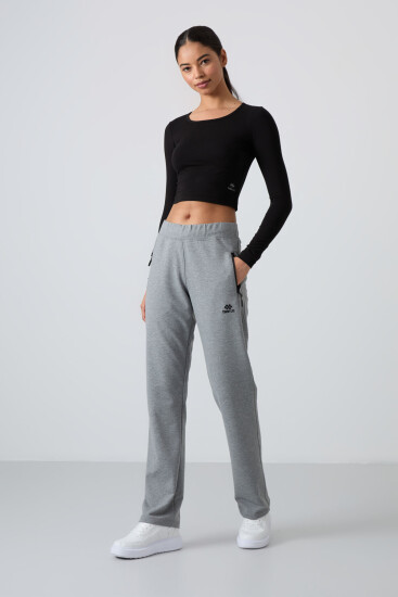 Tommy Life Zip Pocket Grey-Melange Women's Tracksuit Bottom 