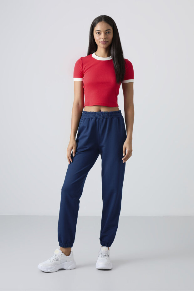 Cuffed Indigo Women's Tracksuit Bottom - 1