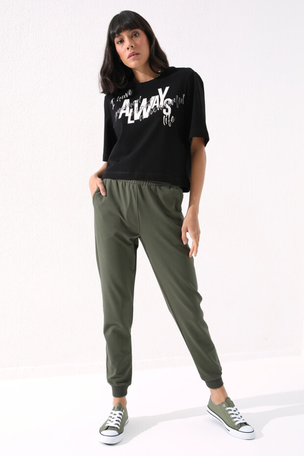 Tommy Life Classic Cuffed Khaki Women's Tracksuit Bottom