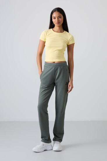 Tommy Life Zip Pocket Khaki Women's Tracksuit Bottom 