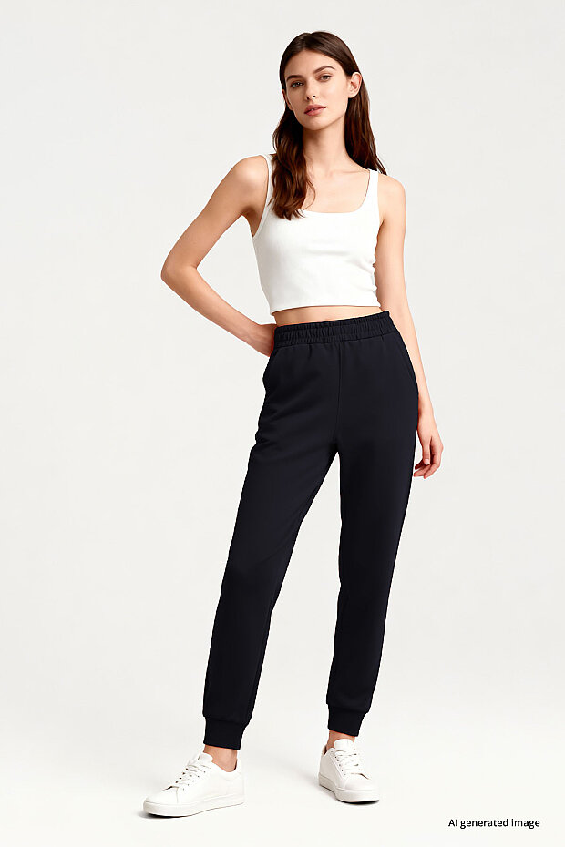 Tommy Life Classic Cuffed Navy Blue Women's Tracksuit Bottom - 3