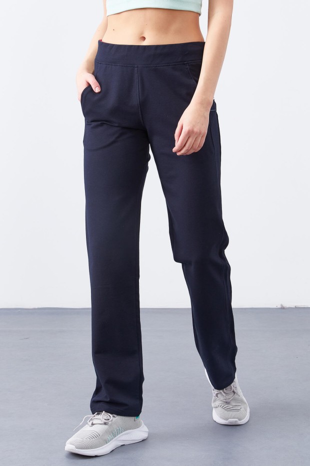 Tommy Life Three Stripe Navy Blue Women's Tracksuit Bottom