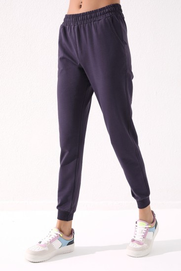 Tommy Life Classic Cuffed Purple Women's Tracksuit Bottom - Thumbnail