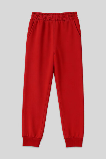 Tommy Life Classic Cuffed Red Women's Tracksuit Bottom - TOMMYLIFE (1)