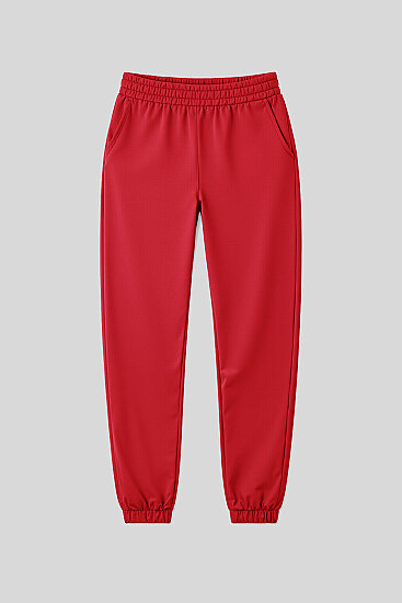 Cuffed Red Women's Tracksuit Bottom 