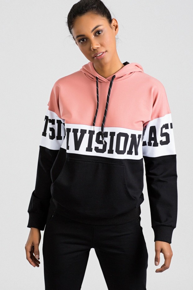 Tommy Life Printed Front Black-Powder Women's Tracksuits