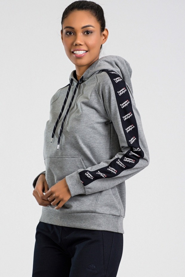Tommy Life Grey Melange-Navy Blue Women's Tracksuits