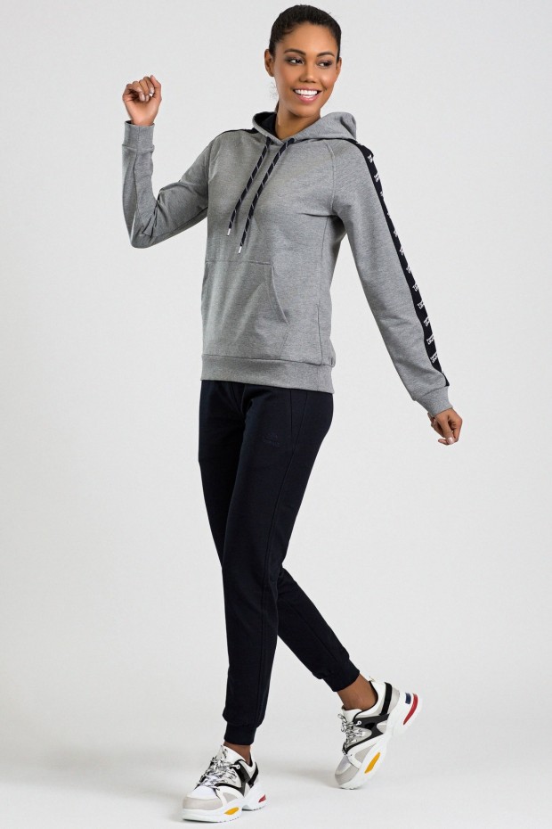 Tommy Life Grey Melange-Navy Blue Women's Tracksuits