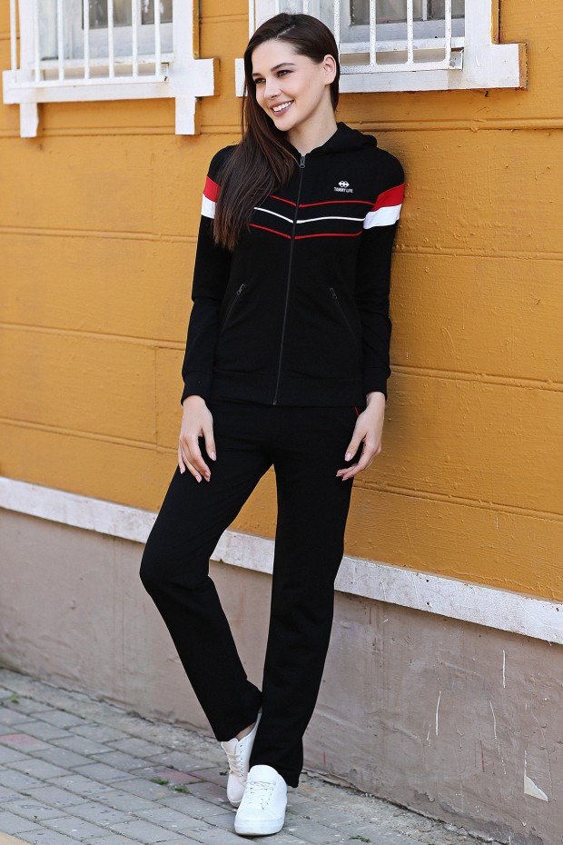Tommy Life Striped Navy Blue Women's Tracksuits