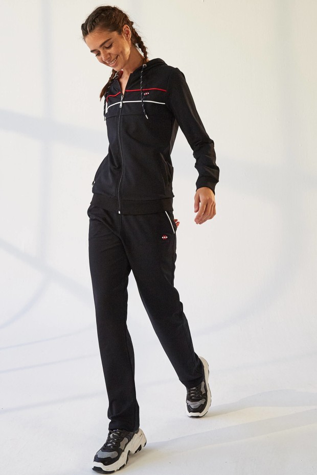 Tommy Life Hooded Navy Blue Women's Tracksuits