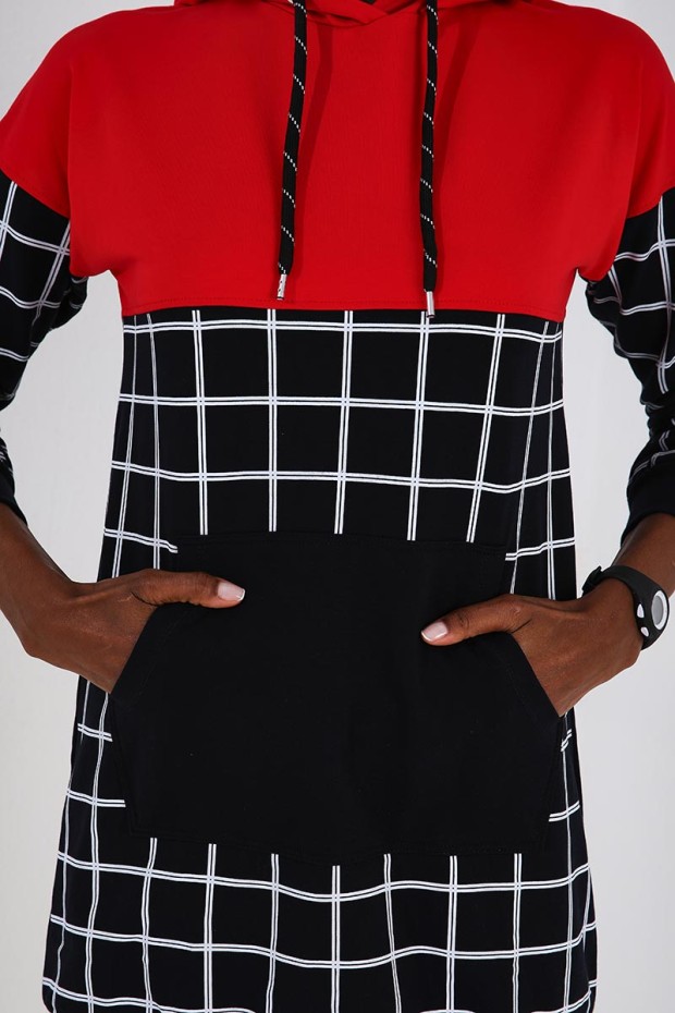 Tommy Life Hooded Graphic Detailed Navy Blue-Red Women's Tracksuits
