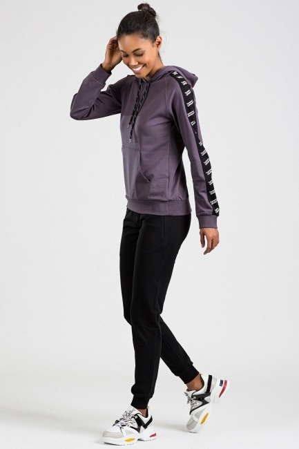 Tommy Life Purple-Black Women's Tracksuits - Thumbnail