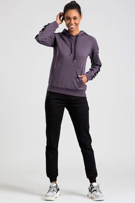 Tommy Life Purple-Black Women's Tracksuits - Thumbnail