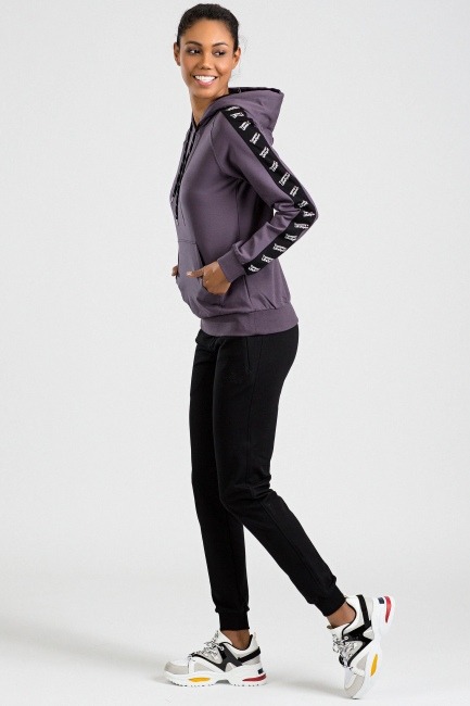 Tommy Life Purple-Black Women's Tracksuits - Thumbnail