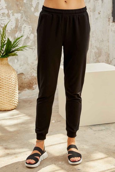Tommy Life Graphics Embroidered Black Women's Tunic Tracksuit - Thumbnail