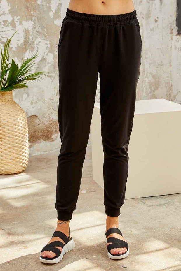 Tommy Life Graphics Embroidered Black Women's Tunic Tracksuit