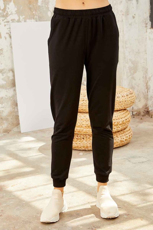 Tommy Life Graphics Embroidered Earthlike-Black Women's Tunic Tracksuit