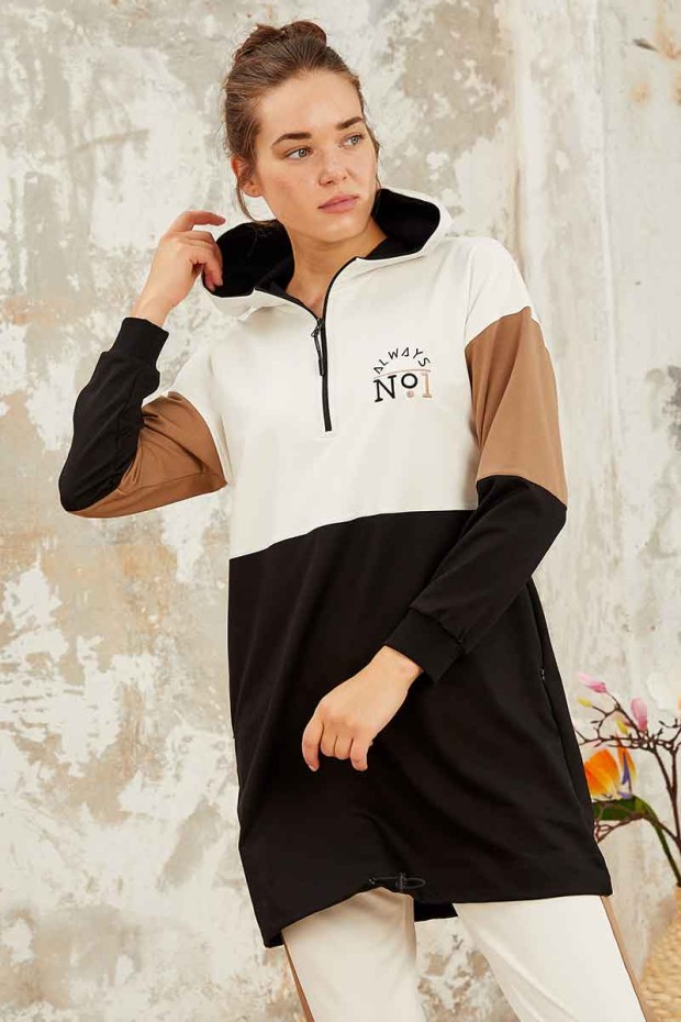 Tommy Life 3 Colour Hooded Ecru Women's Tunic Tracksuit
