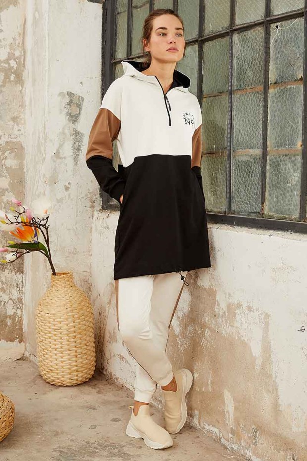 Tommy Life 3 Colour Hooded Ecru Women's Tunic Tracksuit
