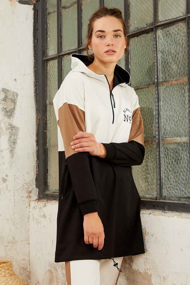Tommy Life 3 Colour Hooded Ecru Women's Tunic Tracksuit