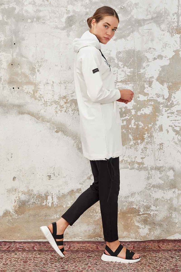 Tommy Life Kangaroo Pocket Hooded Ecru-Earthlike Women's Tunic Tracksuit