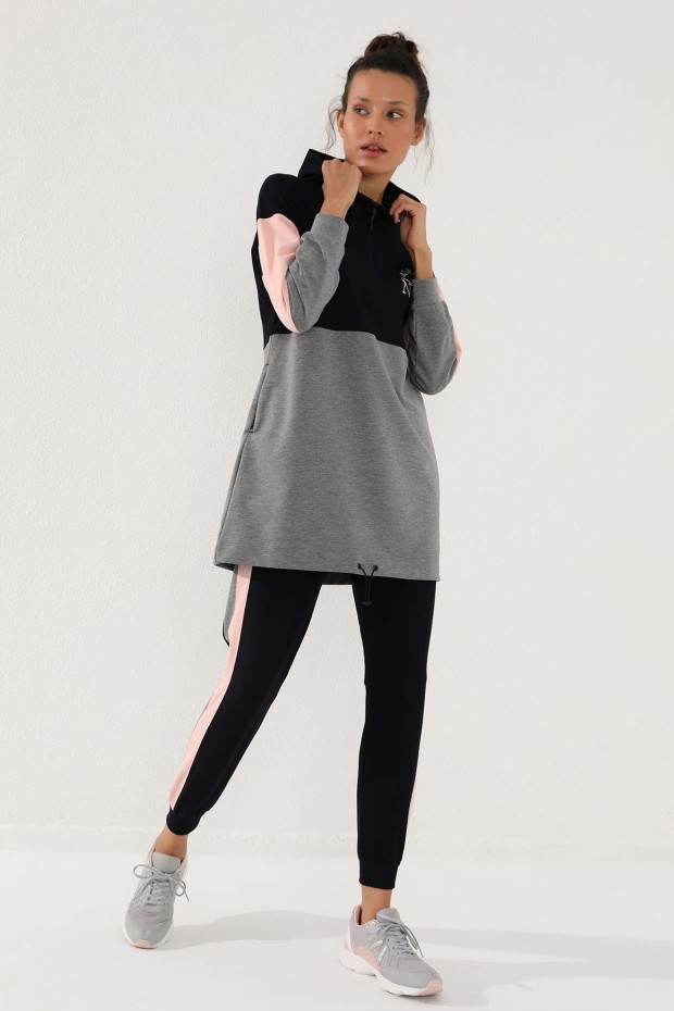 Tommy Life 3 Colour Hooded Navy Blue Women's Tunic Tracksuit