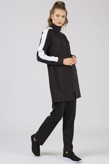 Tommy Life Micro Scuba Black Women's Tunic Tracksuits - Thumbnail