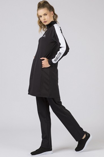 Tommy Life Micro Scuba Black Women's Tunic Tracksuits - Thumbnail
