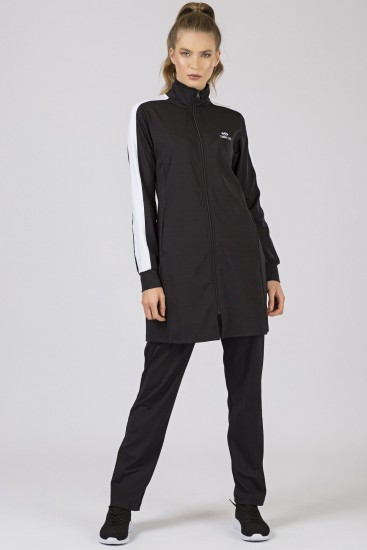 Tommy Life Micro Scuba Black Women's Tunic Tracksuits - Thumbnail