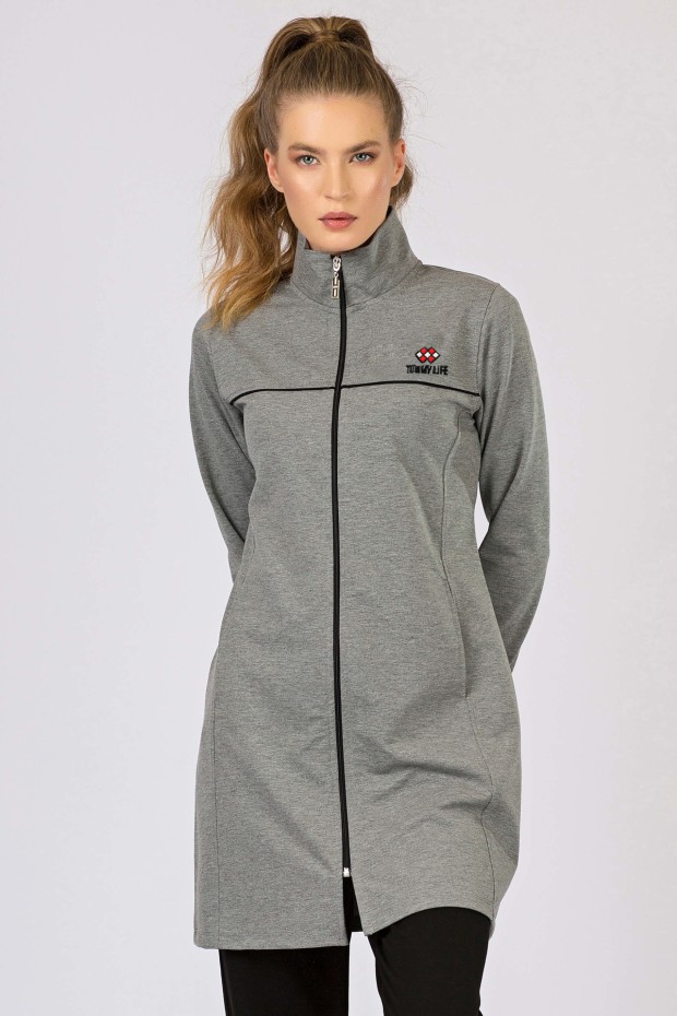 Tommy Life Sport Project Printed Grey Melange-Black Women's Tunic Tracksuits