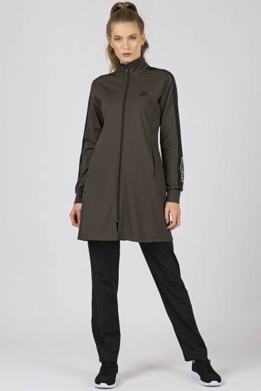 Tommy Life Micro Scuba Khaki-Black Women's Tunic Tracksuits - Thumbnail