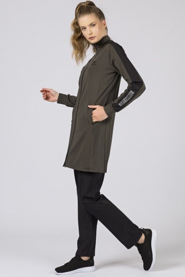 Tommy Life Micro Scuba Khaki-Black Women's Tunic Tracksuits - Thumbnail